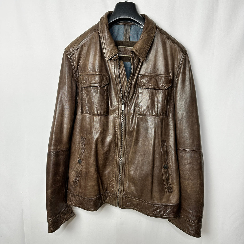 Massimo Dutti Genuine Leather Jacket XL - Funkify