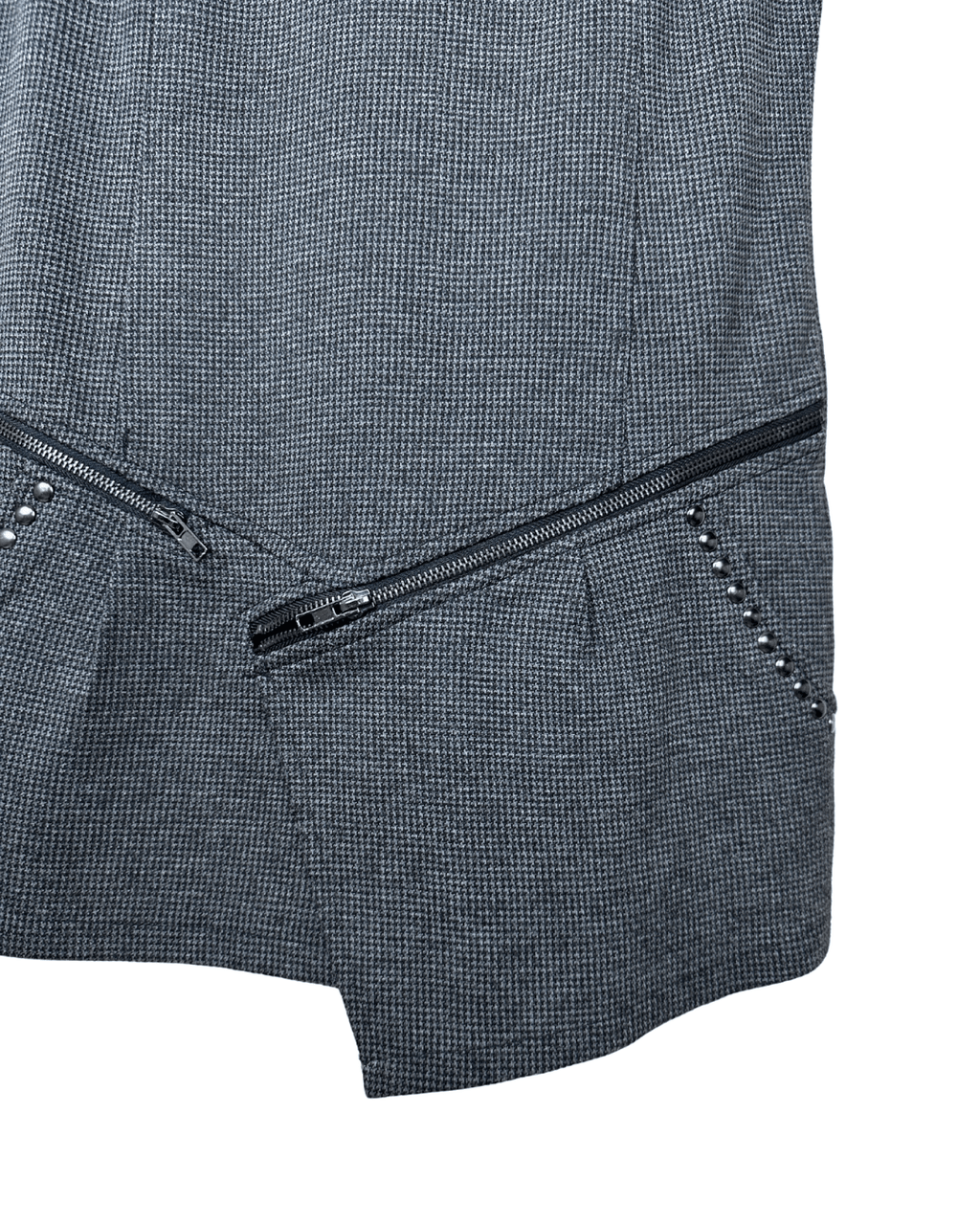 Mim Studded Asymmetrica Mini Dress with Zipper Details Small - Funkify