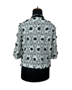 Mint Pastel Flower Appliqué Embroidered Open Front Top - Funkify