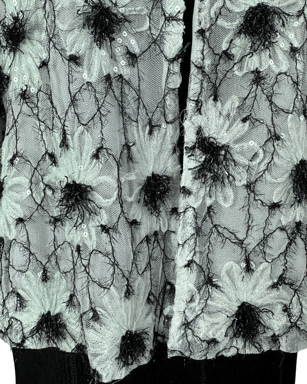 Mint Pastel Flower Appliqué Embroidered Open Front Top - Funkify
