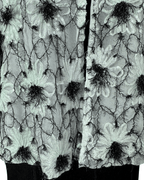 Mint Pastel Flower Appliqué Embroidered Open Front Top - Funkify