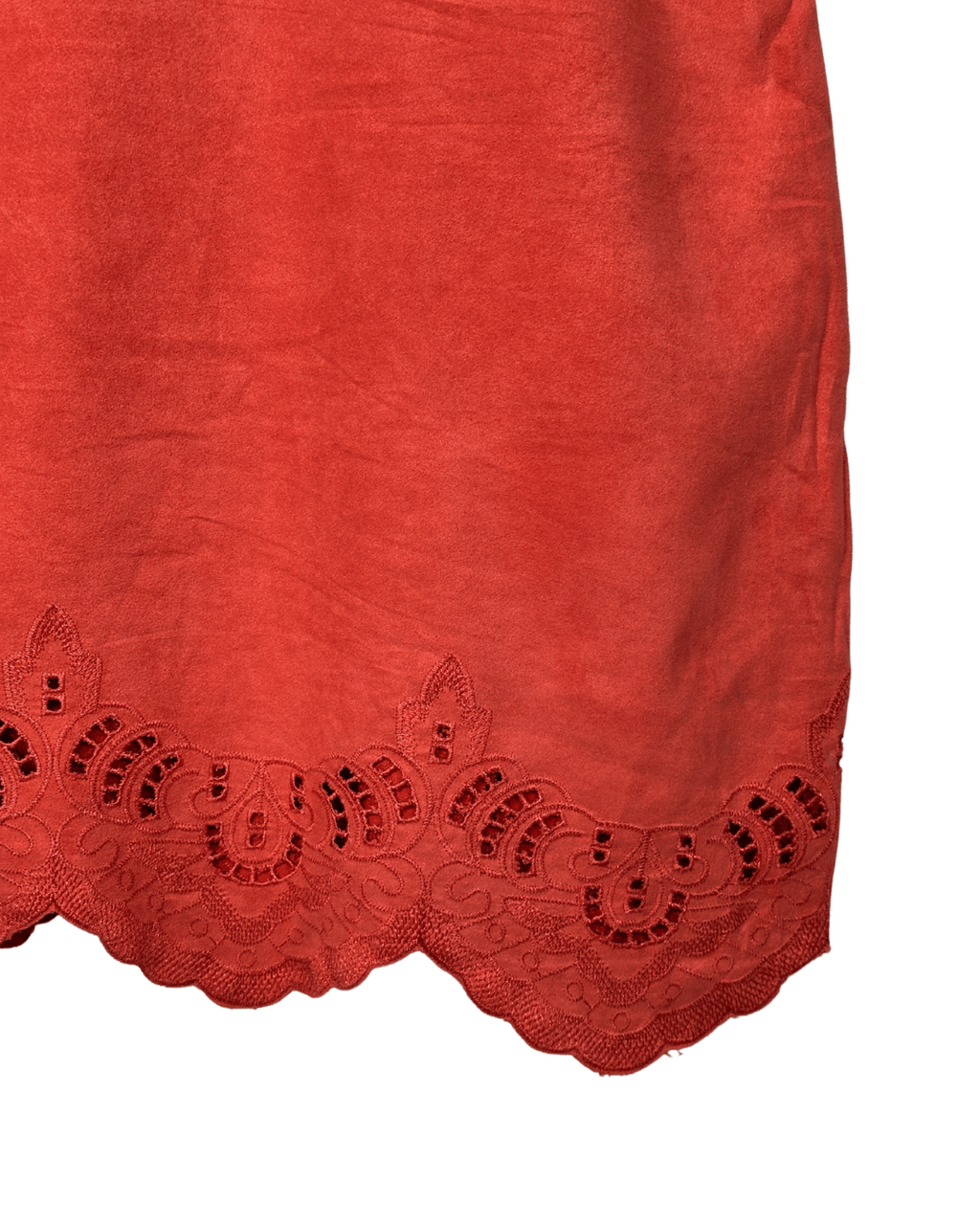 Miss Captain Suede Embroidered Hem Dress Small - Funkify