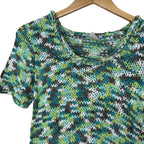 Miss Etam Green Crochet Women's Blouse Medium - Funkify