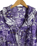 Miss Etam Patterned Button Up Blouse - Funkify