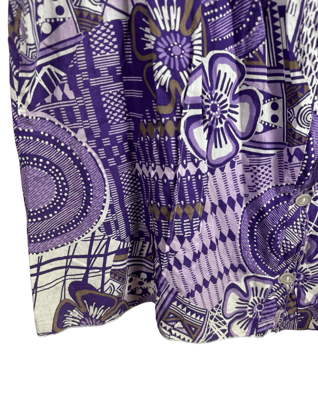 Miss Etam Patterned Button Up Blouse - Funkify
