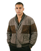 Vintage Genuine Suede Leather Bomber Jacket