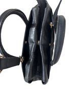 Moments Black Croc - Embossed Leather Handbag with Detachble Strap - Funkify