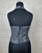 Montego Silver Sequin Halter Top – XS/S - Funkify