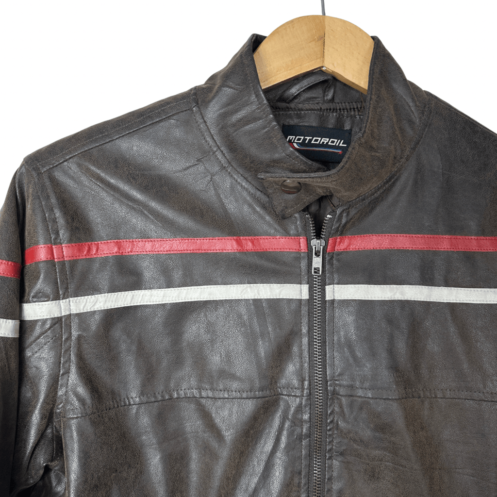 Motoroil Leather Racing Jacket Small - Funkify