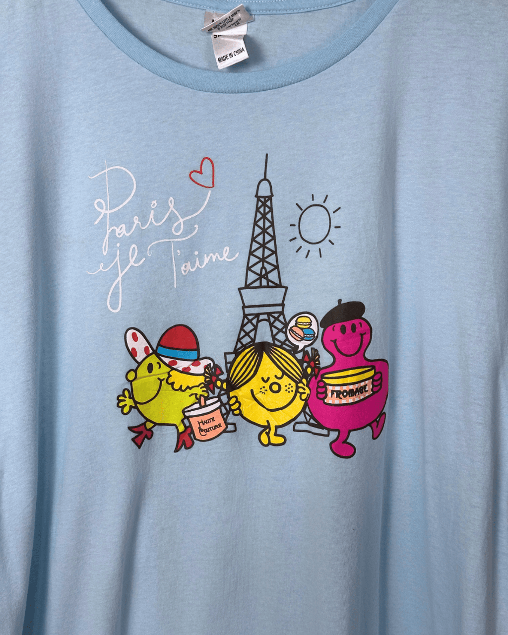 Mr. Men "Paris Je T’aime" Cartoon Tee 3XL - Funkify
