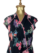 M&S Limited Edition Asian - inspired Floral Asymmetrical Wrap Blouse - Funkify