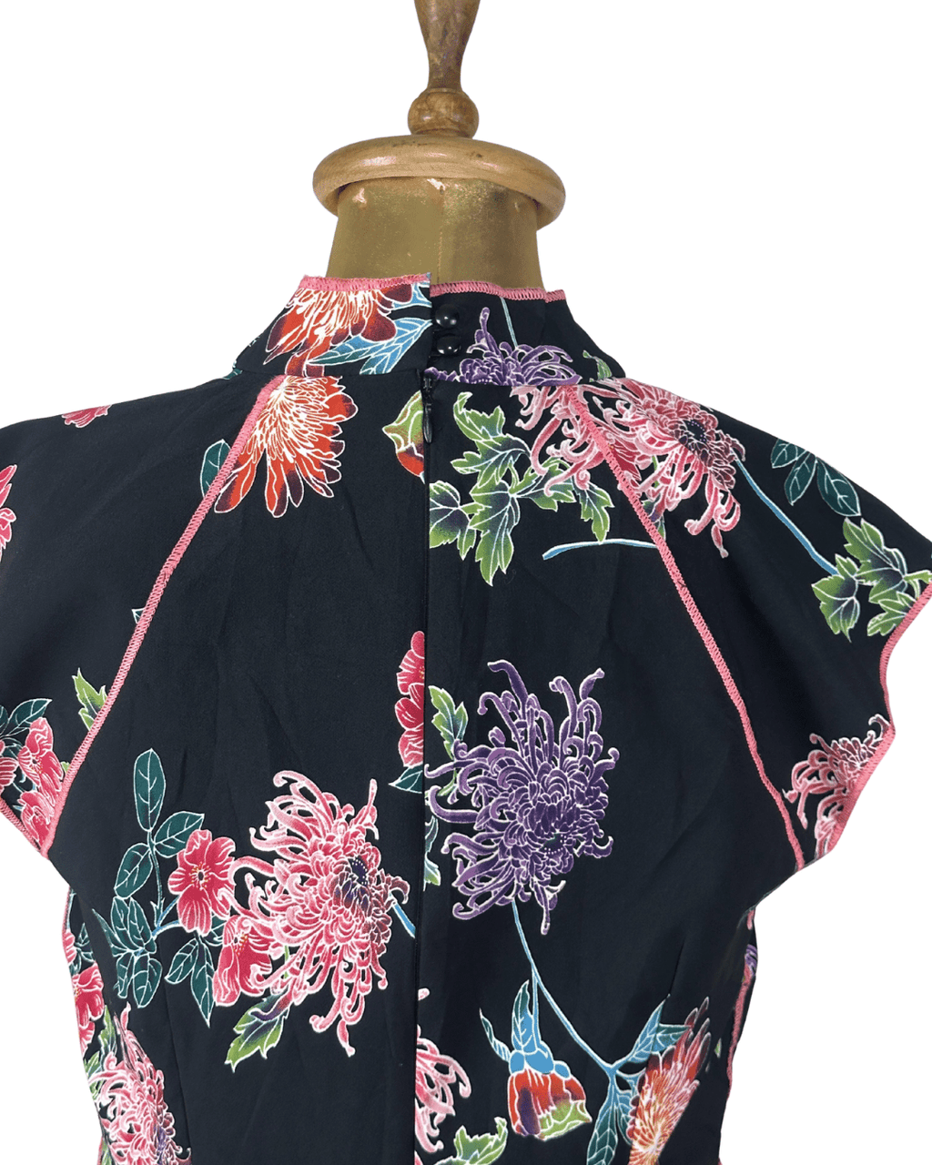 M&S Limited Edition Asian - inspired Floral Asymmetrical Wrap Blouse - Funkify