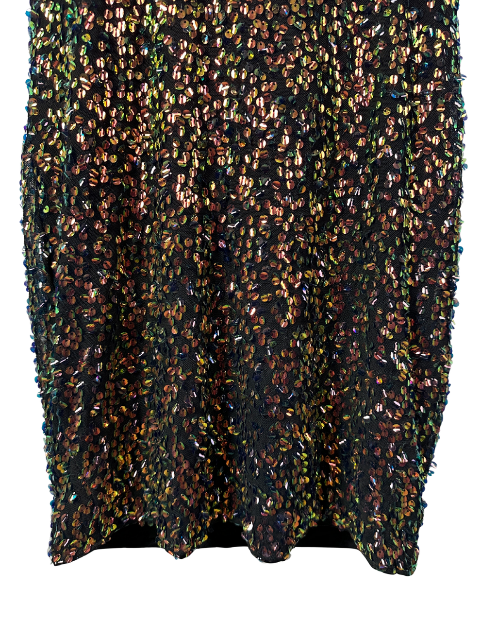 Multicolor Sequin Keyhole Front Halter Dress - UK 12 - Funkify