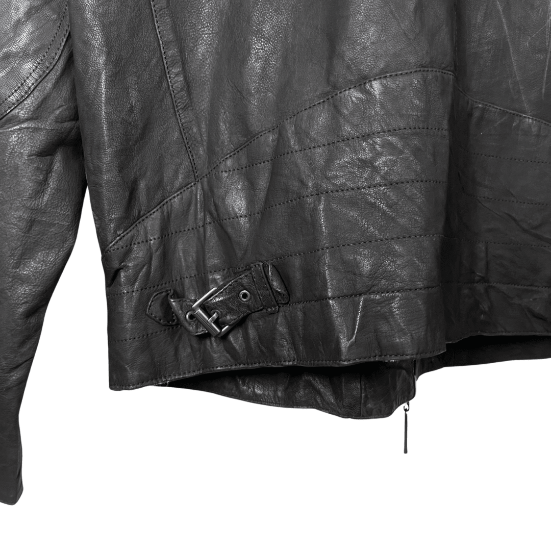 Murberry Women's Leather Jacket Made in Italy Large - Funkify