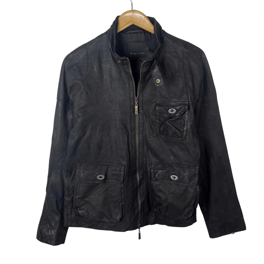 Murberry Women's Leather Jacket Made in Italy Large - Funkify