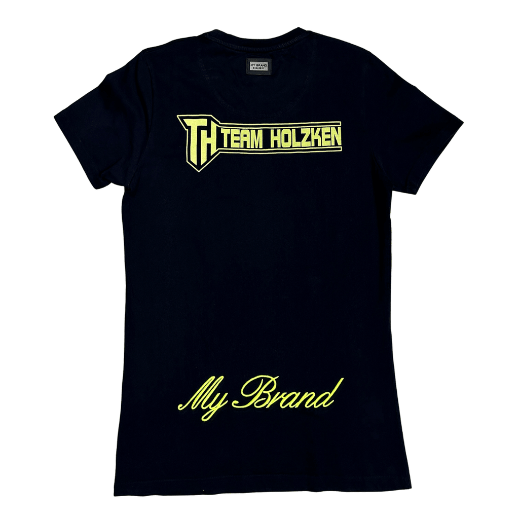 My Brand Embroidered Long Line Graphic Tee - Funkify