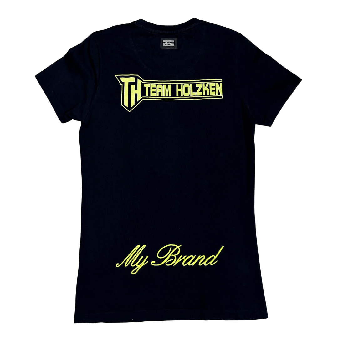 My Brand Embroidered Long Line Graphic Tee - Funkify