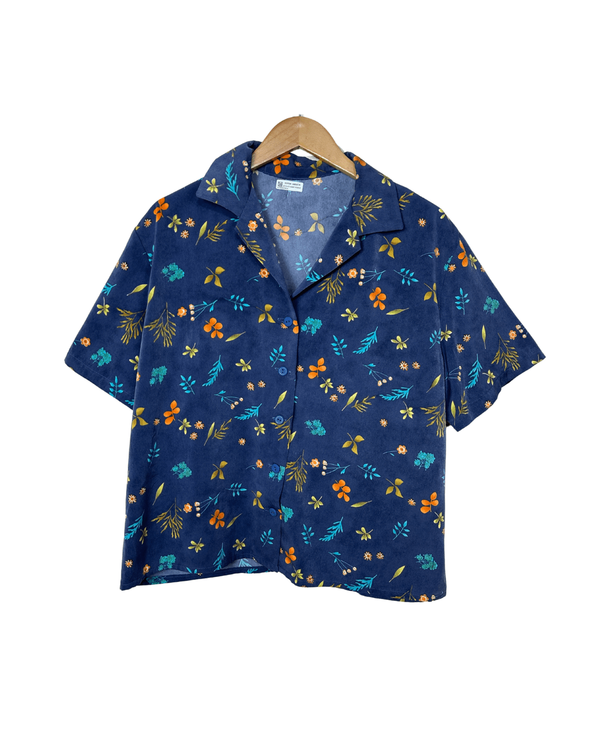 Navy Floral Shirt - Women's XL - Funkify