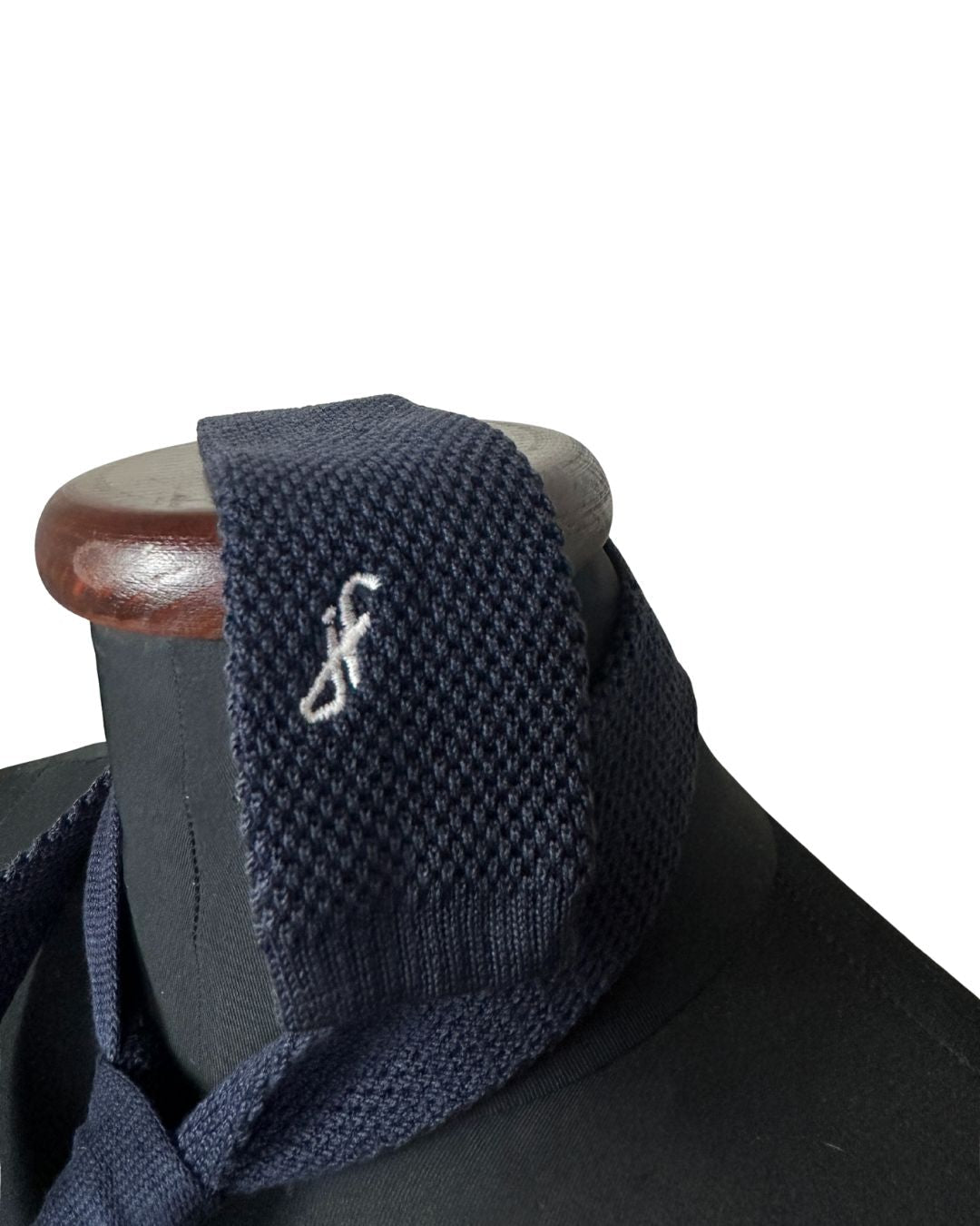 Navy Knit Necktie - Funkify