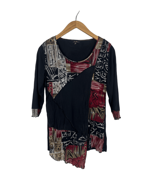 New Cover Y2K Colorblock Assymetric Top - Funkify