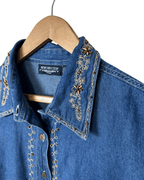 New Direction Denim with Embroidered & Beaded Details Large - Funkify