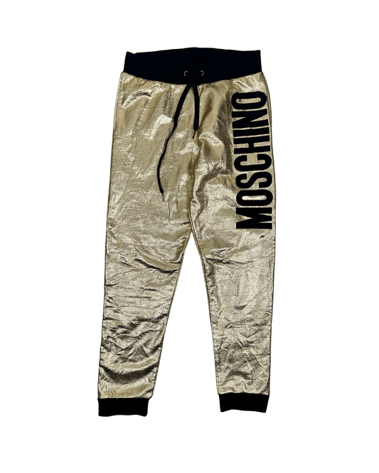 New Moschino Metallic Gold Gym Jogging Women's Pants - Funkify
