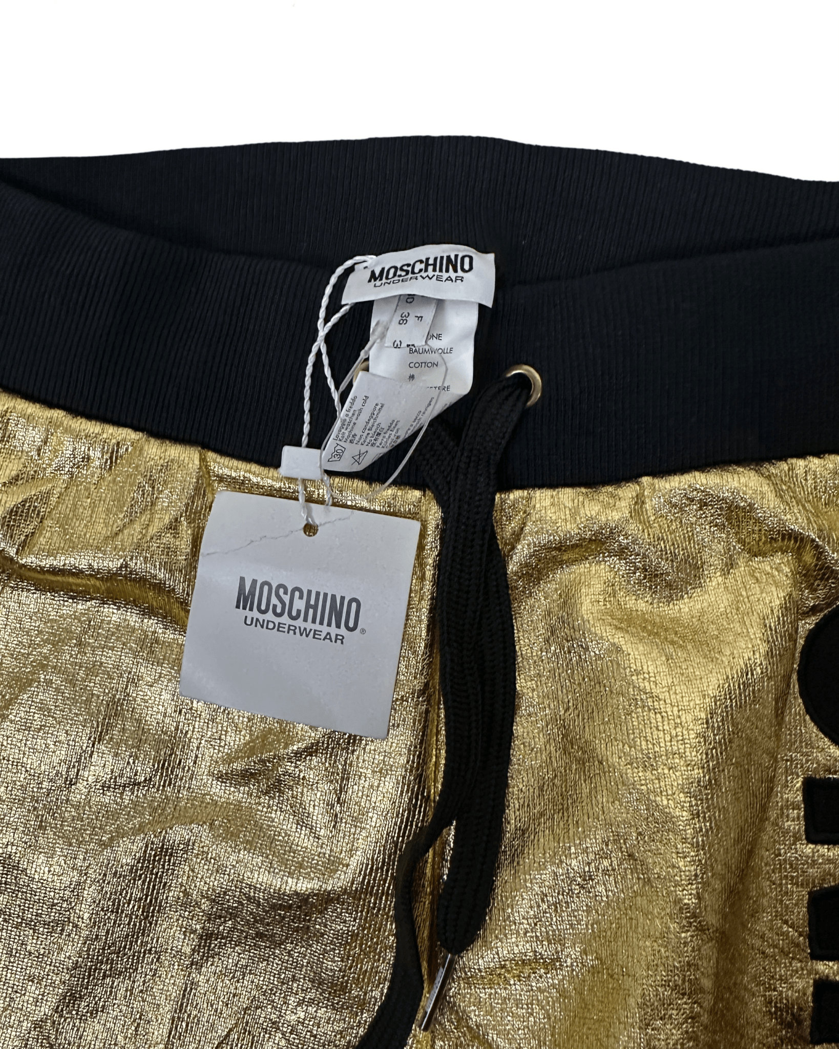 New Moschino Metallic Gold Gym Jogging Women's Pants - Funkify