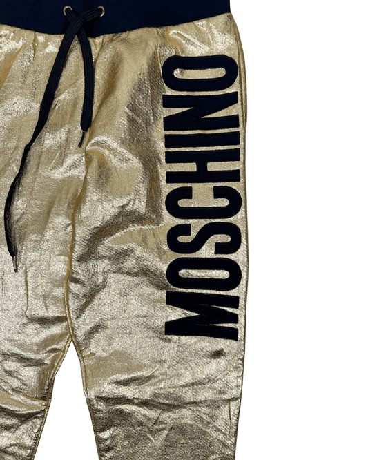 New Moschino Metallic Gold Gym Jogging Women's Pants - Funkify