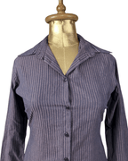 Nicole Striped Fitted Shirt - Small - Funkify