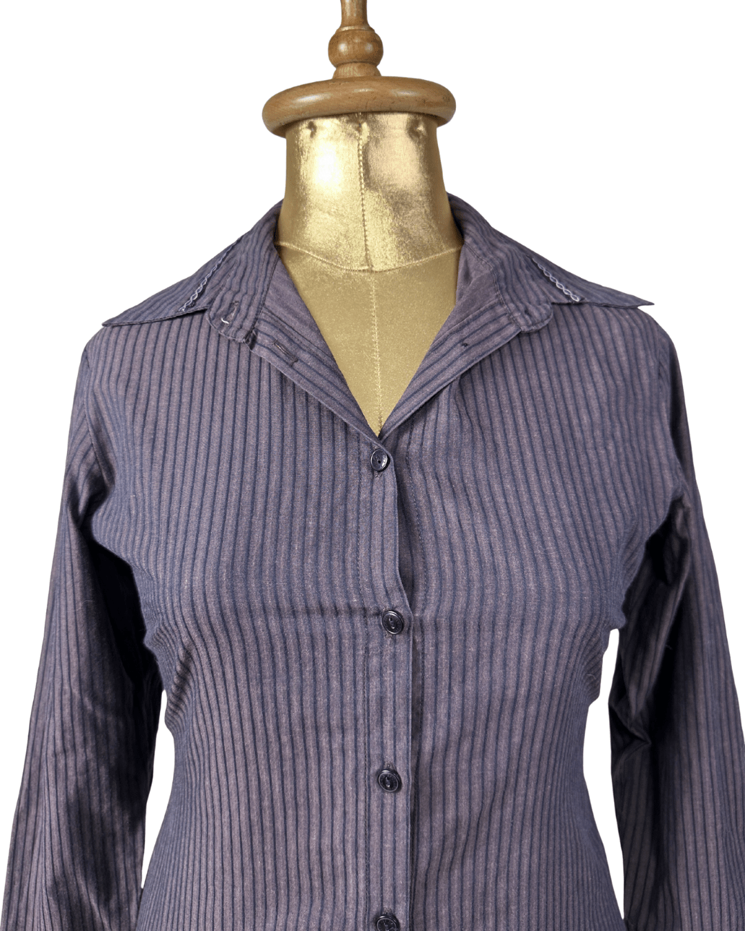Nicole Striped Fitted Shirt - Small - Funkify