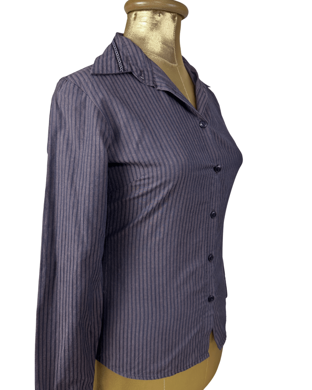 Nicole Striped Fitted Shirt - Small - Funkify