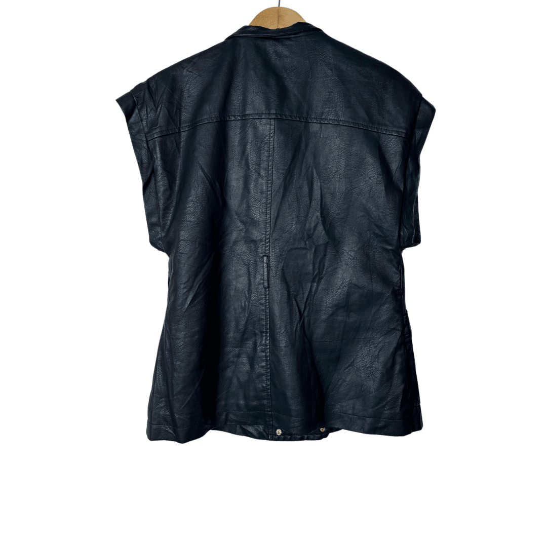 Nina Warink Sleeveless Leather Jacket Medium - Funkify