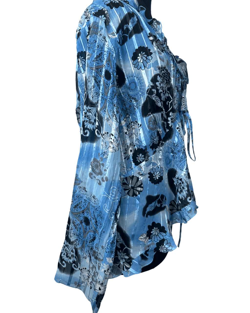 Notations Tie - Front Ruffled Blouse – Lightweight & Flowy - Funkify