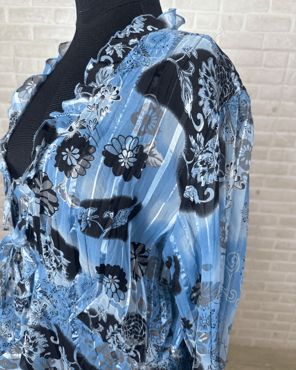 Notations Tie - Front Ruffled Blouse – Lightweight & Flowy - Funkify