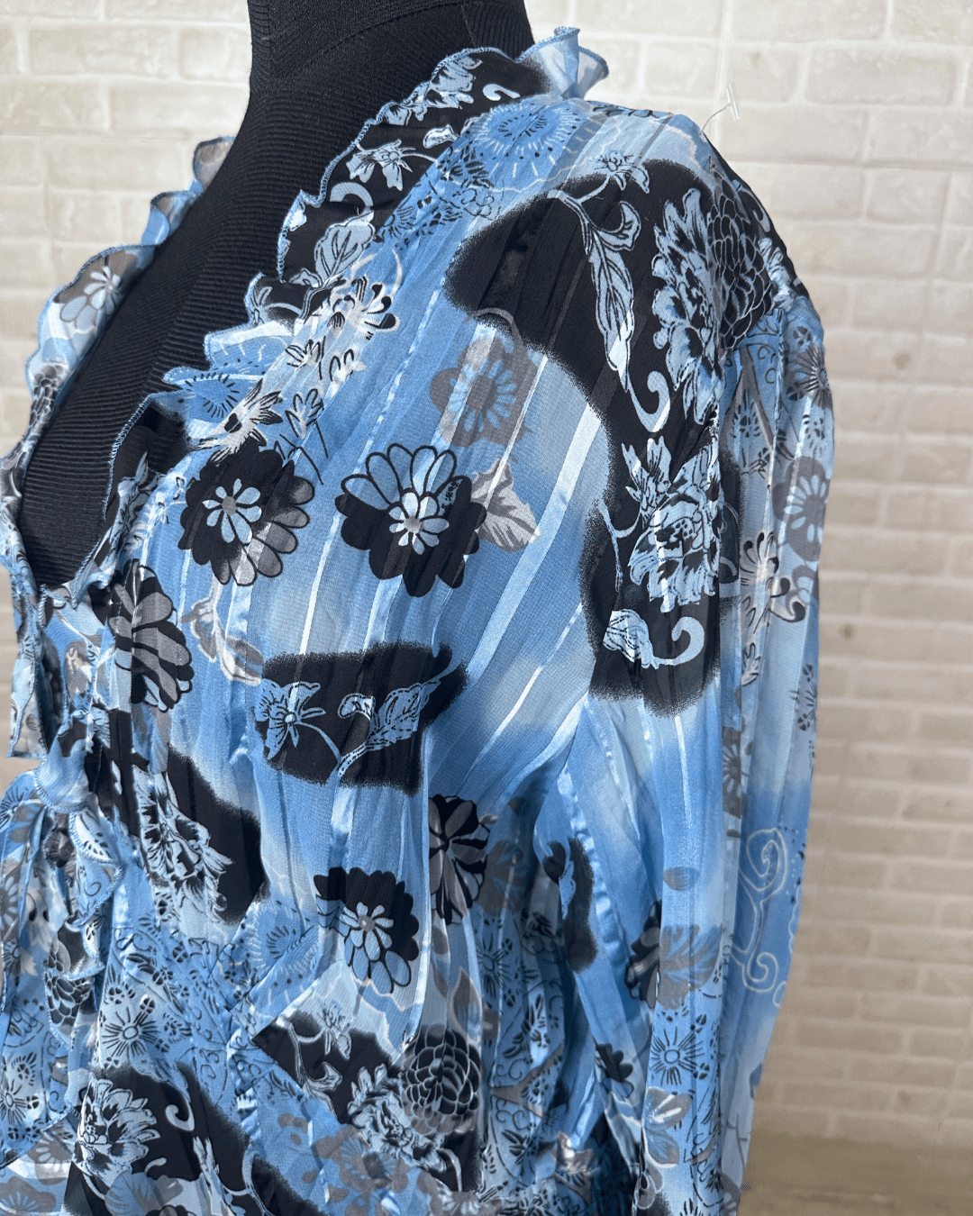 Notations Tie - Front Ruffled Blouse – Lightweight & Flowy - Funkify