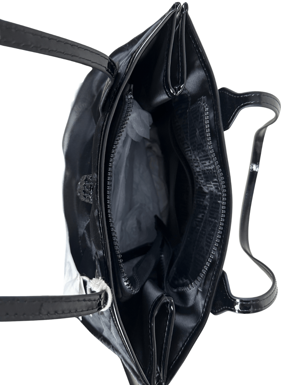 NWT Kurt Geiger Black Nylon & Patent Shopper Tote (With Dust Bag) - Funkify