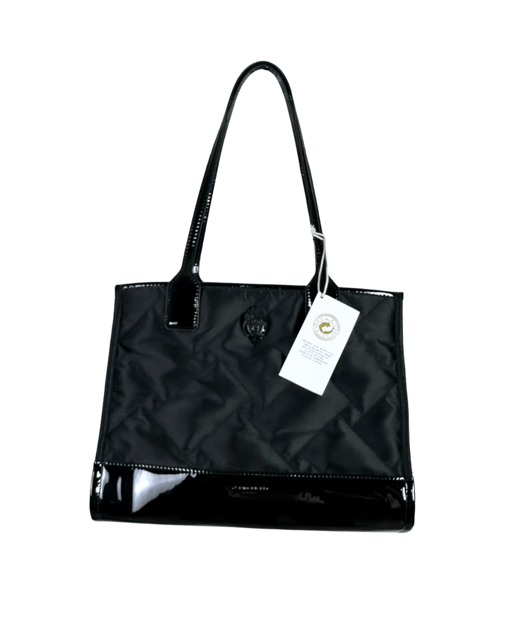 NWT Kurt Geiger Black Nylon & Patent Shopper Tote (With Dust Bag) - Funkify