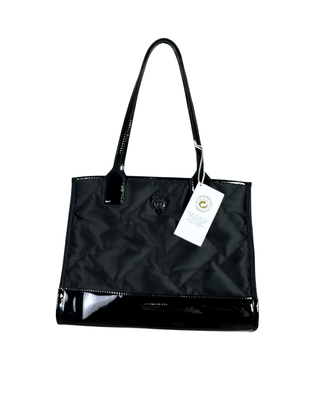 NWT Kurt Geiger Black Nylon & Patent Shopper Tote (With Dust Bag) - Funkify