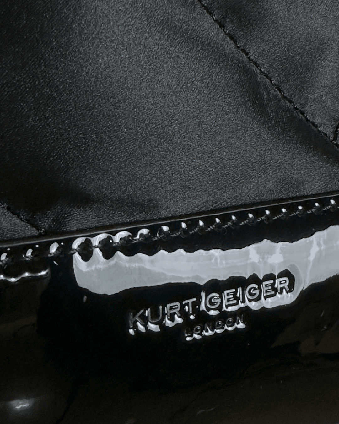 NWT Kurt Geiger Black Nylon & Patent Shopper Tote (With Dust Bag) - Funkify