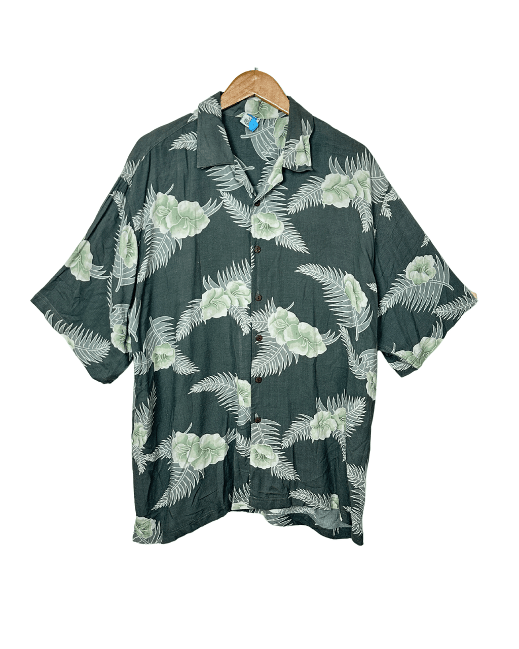 Olive Green Hawaiian Shirt 2XL - Funkify