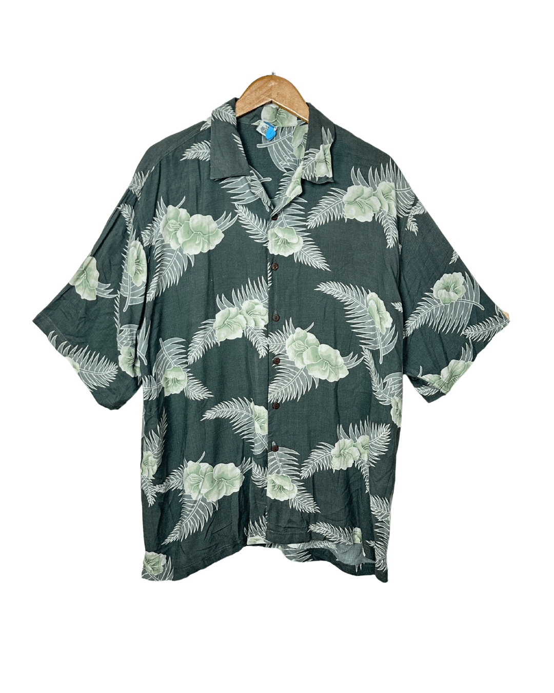 Olive Green Hawaiian Shirt 2XL - Funkify