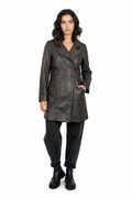 One Step Brown Sheep Leather Women's Coat - Funkify