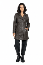One Step Brown Sheep Leather Women's Coat - Funkify