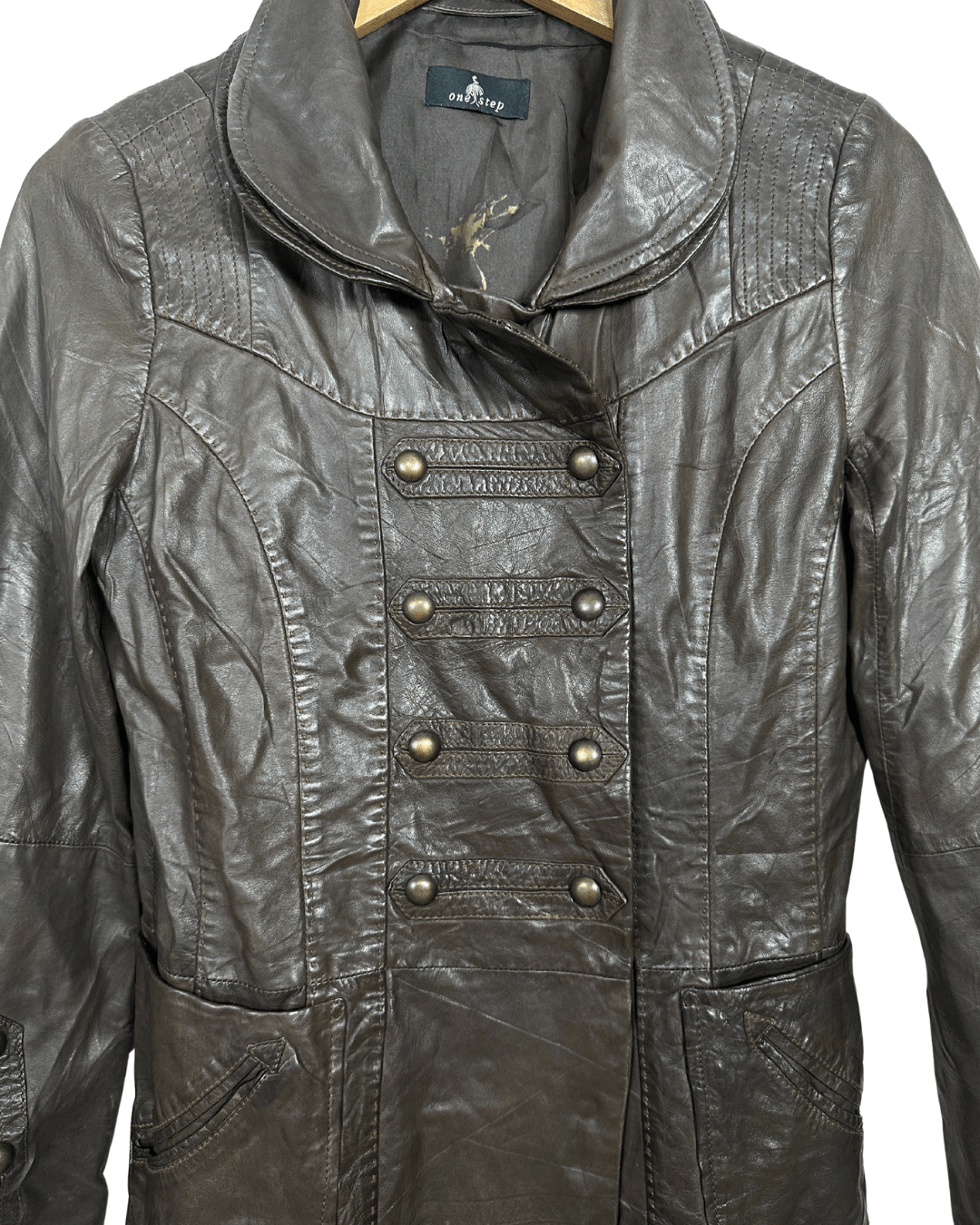 One Step Brown Sheep Leather Women's Coat - Funkify