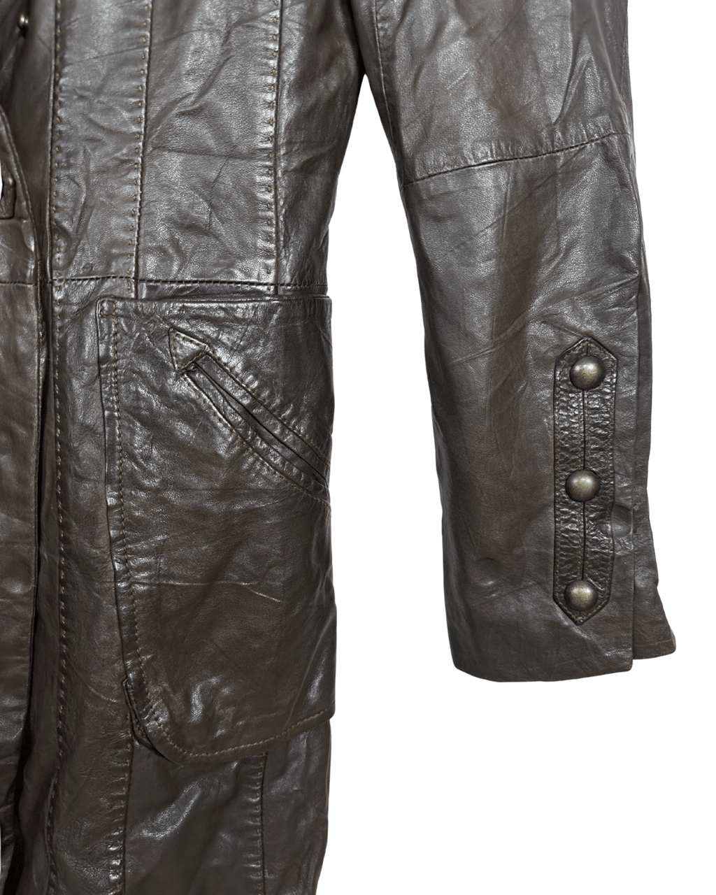 One Step Brown Sheep Leather Women's Coat - Funkify