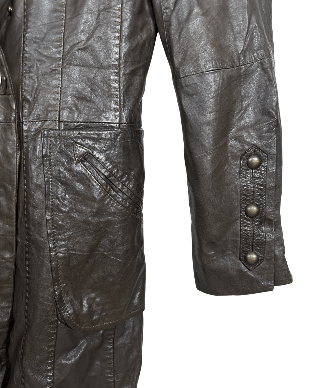 One Step Brown Sheep Leather Women's Coat - Funkify