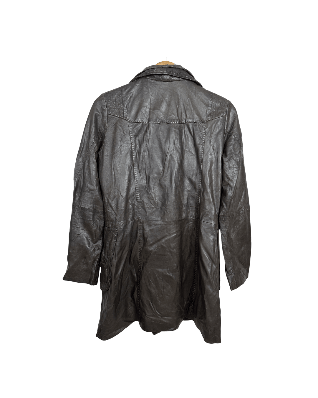 One Step Brown Sheep Leather Women's Coat - Funkify