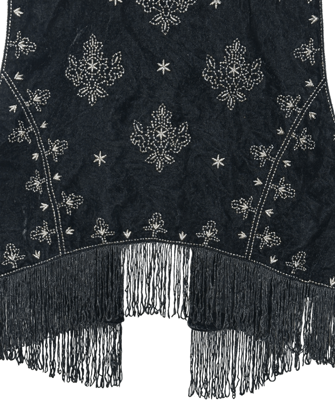 Open Front Boho Embroidered Vest Medium - Funkify