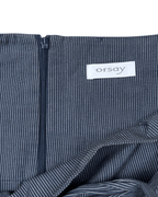Orsay Striped Pleated Mini Skirt with Waist Tie & Lace Trim - Funkify