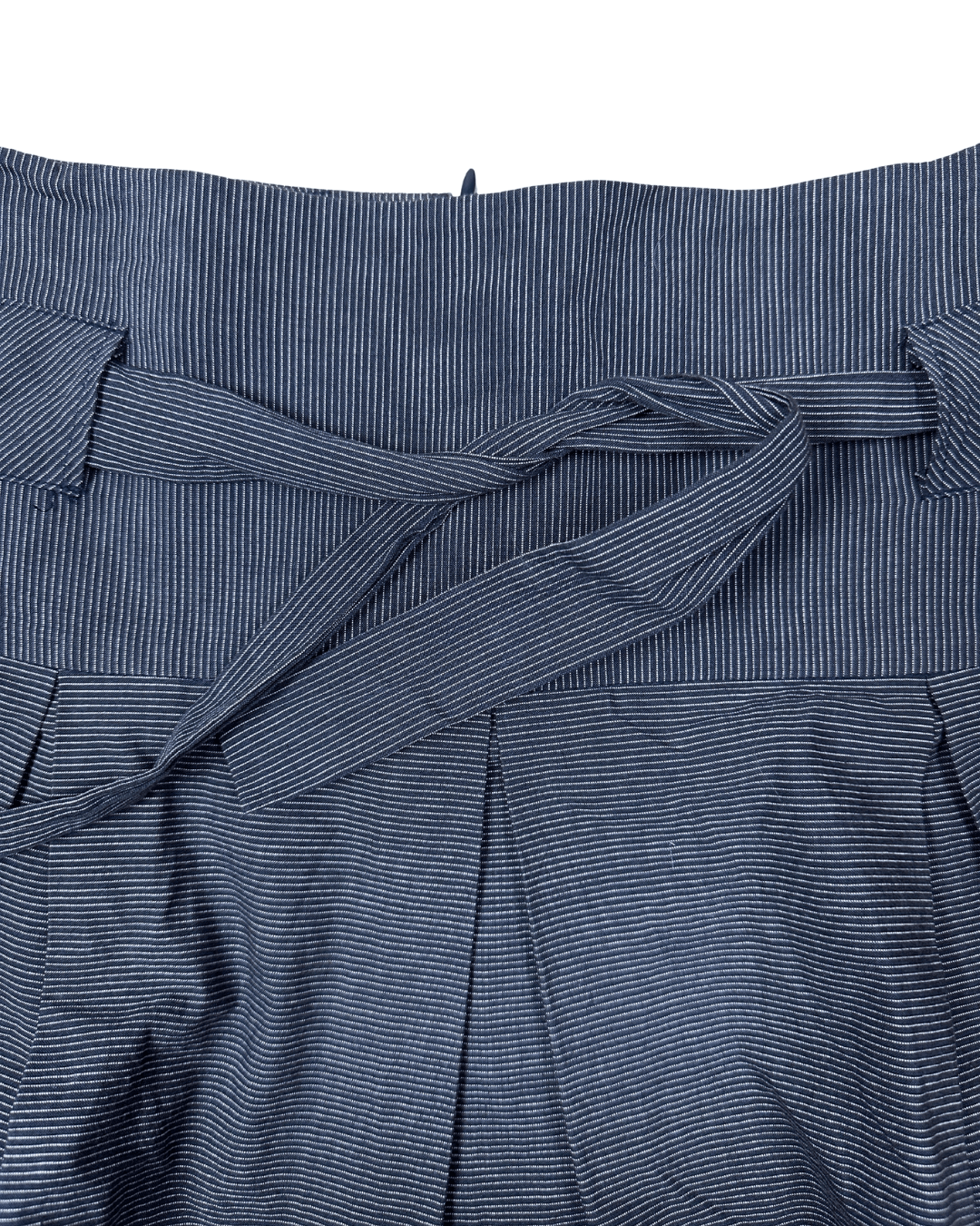 Orsay Striped Pleated Mini Skirt with Waist Tie & Lace Trim - Funkify
